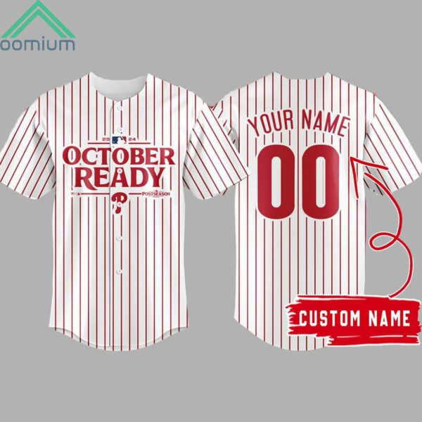 Custom 2024 Phillies October Ready Postseason Jersey