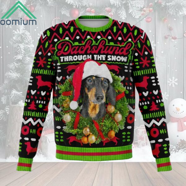 Dachshund Through The Snow Christmas Ugly Sweater