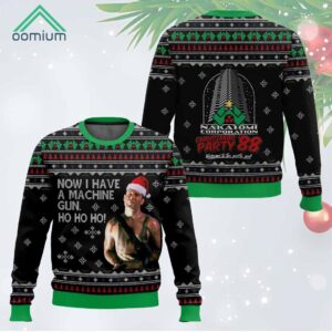 Die Hard Ho Ho Ho Machine Gun Christmas Ugly Sweater