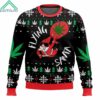 Flying Santa 420 Christmas Ugly Sweater