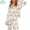 Golden Retriever And Wine Satin Pajama Set