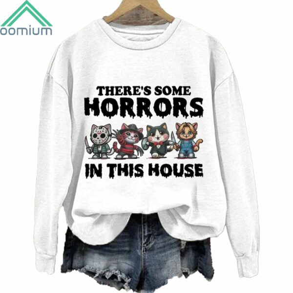 Halloween Cat There's Some Horrors In The House Sweatshirt