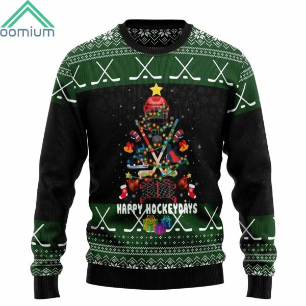 Happy Hockey Sports Christmas Ugly Sweater