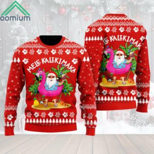 Hawaii Santa Claus Mele Kalikimaka Ugly Christmas Sweater