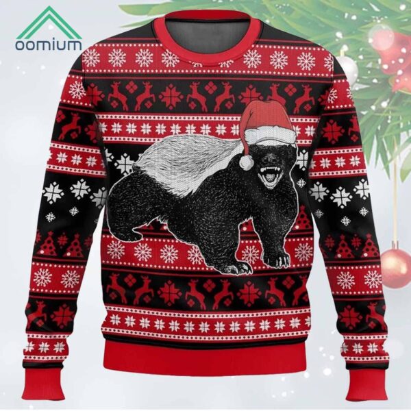 Honey Badger Ugly Christmas Sweater 1