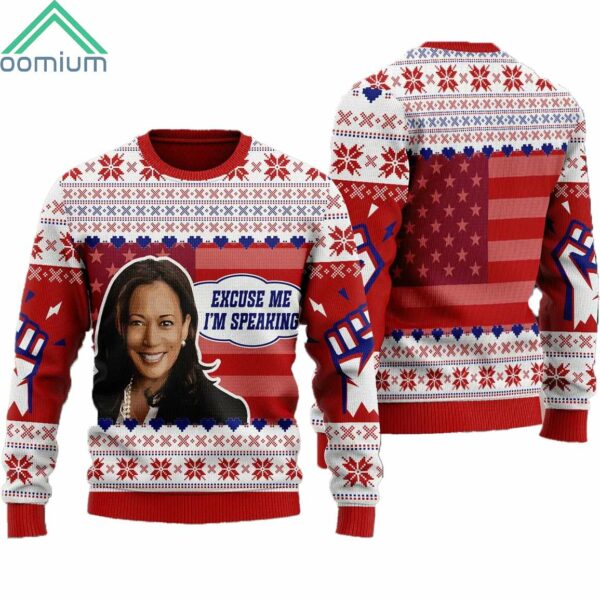 Kamala Harris Excuse Me Im Speaking Christmas Sweater