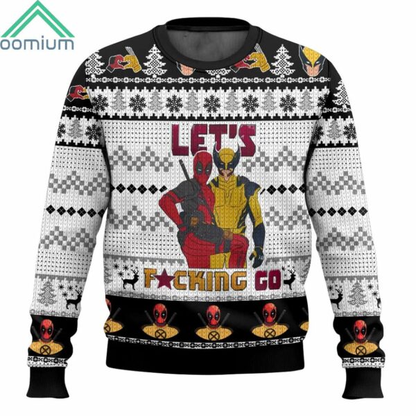 Lets Go Deadpool Wolverine Ugly Sweater