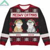 Meowy Catmas Funny Personalized Ugly Christmas Sweater