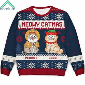 Meowy Catmas Personalized Ugly Sweater