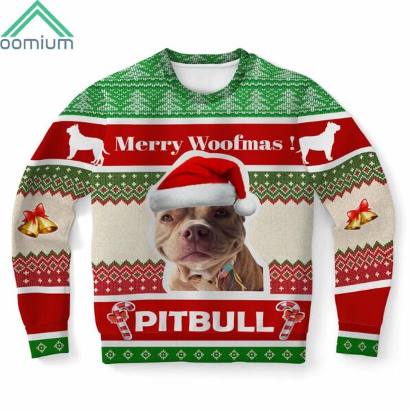 Merry Woofmas Pitbull Ugly Christmas Sweater