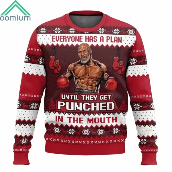 Mike Tyson Everyone Has A Plan Until They Get Punched In The Mouth Ugly Christmas Sweater