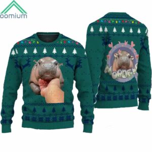 Moo Deng Cute Thai Baby Hippo Ugly Christmas Sweater