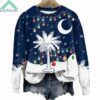 Night Christmas Palm Tree Print Sweatshirt