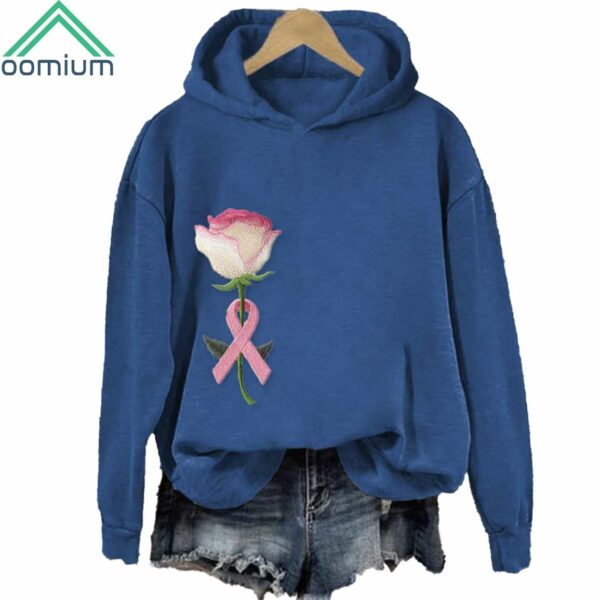 Pink Breast Cancer Floral Hoodie