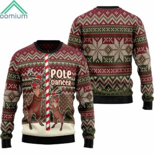 Reindeer Pole Dancer Ugly Christmas Sweater