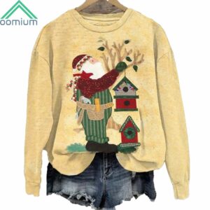 Santa Claus Round Neck Printed Sweatshirt