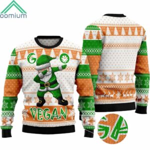 Santa Dabbing Go Vegan Fun Ugly Christmas Sweater