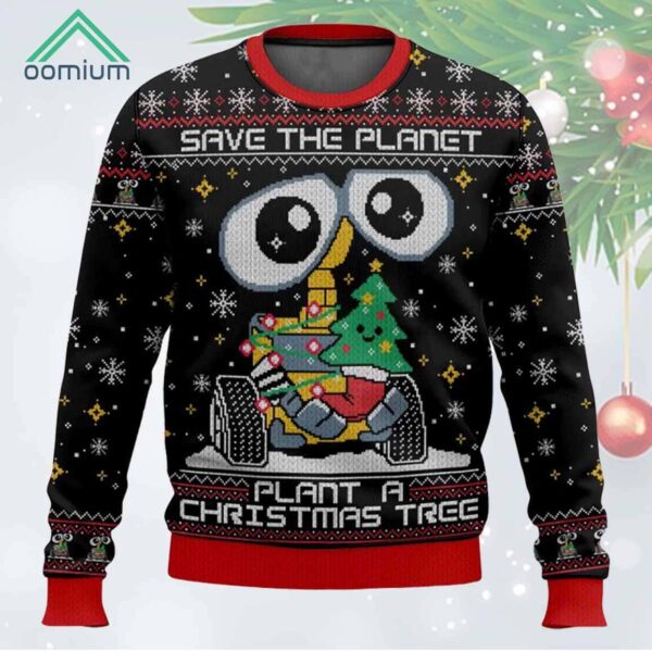 Save The Planet Plant A Christmas Tree WALL E Ugly Sweater 1