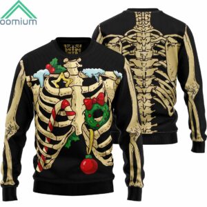 Skeleton Awesome Ugly Christmas Sweater