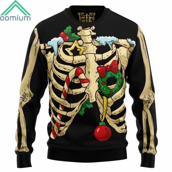 Skeleton Awesome Ugly Christmas Sweater