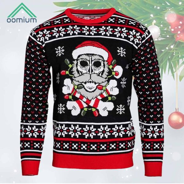 Skull Santa Claus Bones Lights Ugly Christmas Sweater