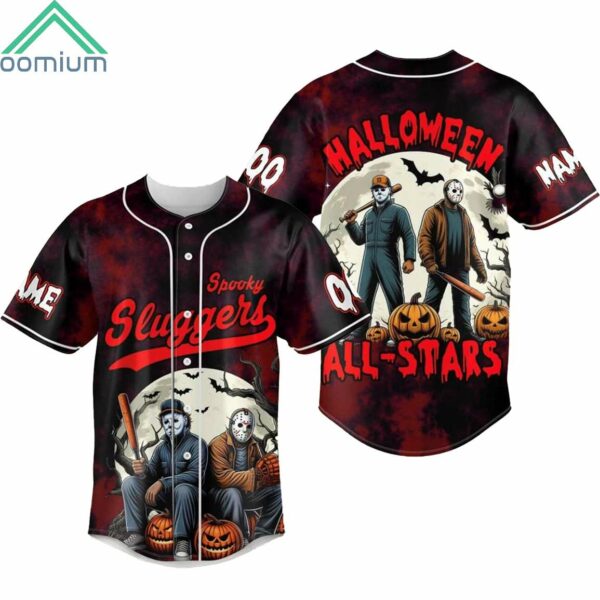 Spooky Sluggers Halloween All Stars Custom Name Baseball Jersey