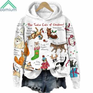 The Twelve Cats Of Christmas Hoodie