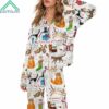 The Twelve Cats Of Christmas Satin Pajama Set