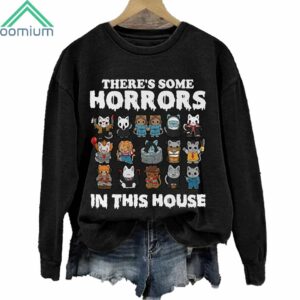 Theres Some Horrors In The House Halloween Cat Sweatshirt