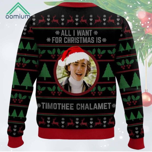 Timothee All I want for Christmas is Chalamet Ugly Christmas Sweater 2