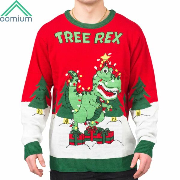 Tree Rex Light Up Ugly Christmas Sweater