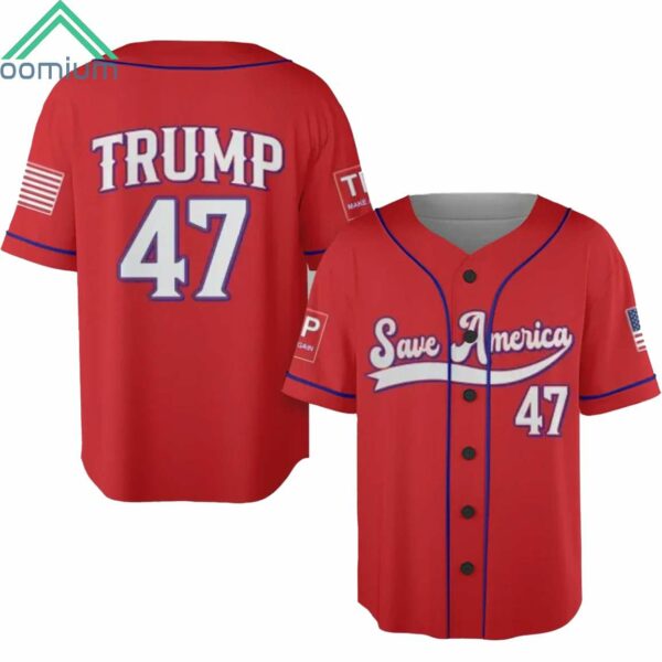 Trump 47 Save America Baseball Jersey