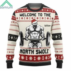 Welcome To The North Swole Personalized Ugly Sweater