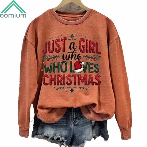 Women'S Just A Girl Who Loves Christmas Sweatshirt