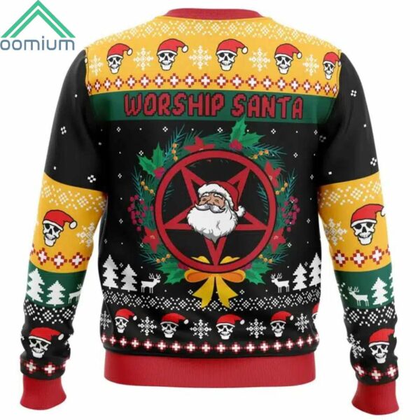 Worship Santa Ugly Christmas Sweater