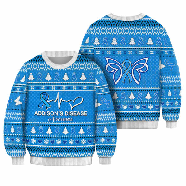 Addisons Disease Awareness Christmas Ugly Sweater 1