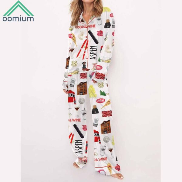 Aspen Skiing Satin Pajama Set 3