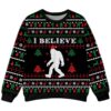 Bigfoot I Believe Christmas Ugly Sweater