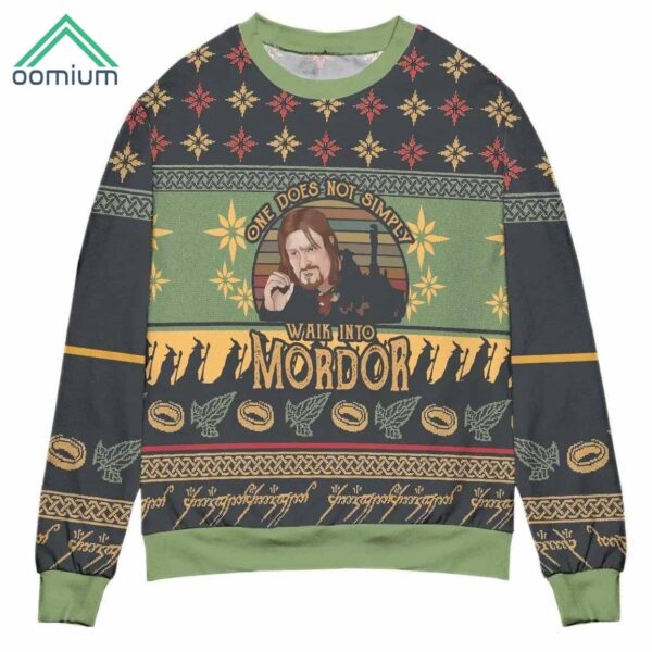 Boromir One Does Not Simply Walk Into Mordor Ugly Christmas Sweater