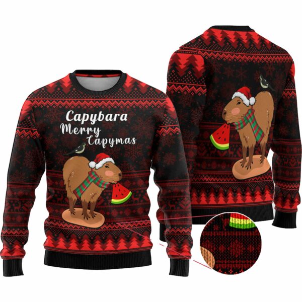 Capybara Merry Capymas Ugly Christmas Sweater