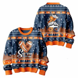 Chicago Bears Smart Women Love Her Bears Christmas Ugly Sweater