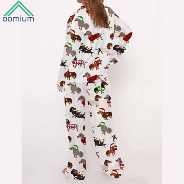 Christmas Dachshund Satin Pajama Set 2