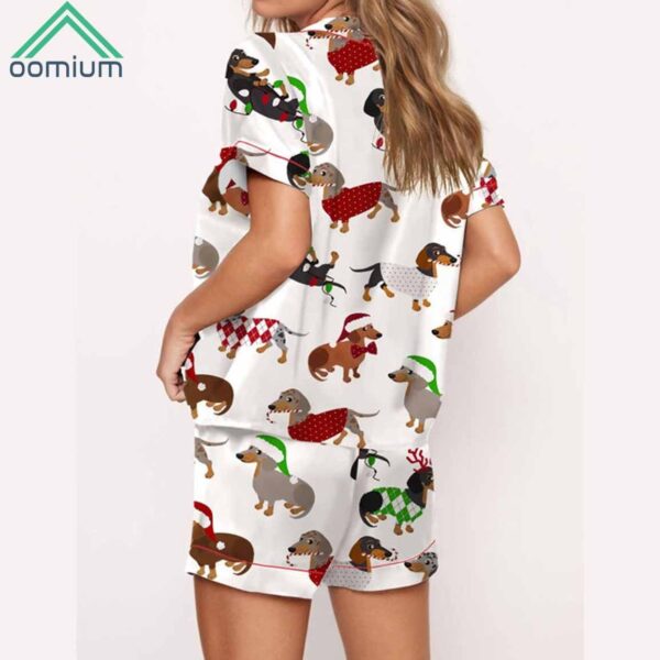 Christmas Dachshund Satin Pajama Set 4