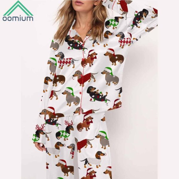 Christmas Dachshund Satin Pajama Set