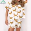 Christmas Golden Retriever Satin Pajama Set