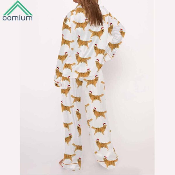 Christmas Golden Retriever Satin Pajama Set 4