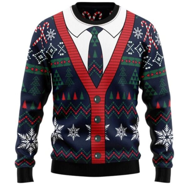 Dark Blue Cardigan Ugly Christmas Sweater