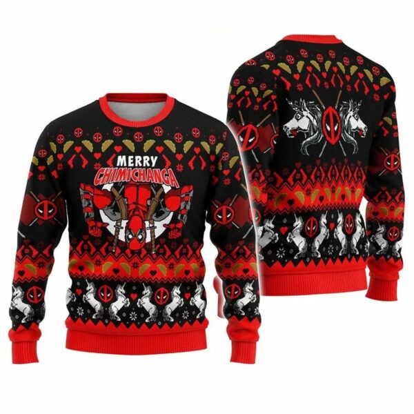 Deadpool Merry Chimichanga Ugly Christmas Sweater