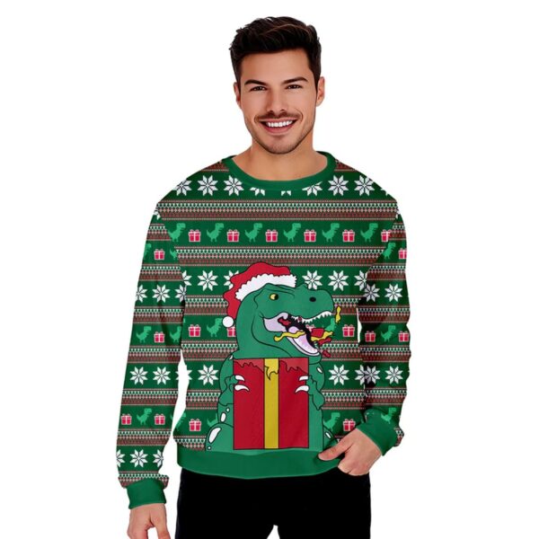 Dinasour Funny Ugly Christmas Sweater 1