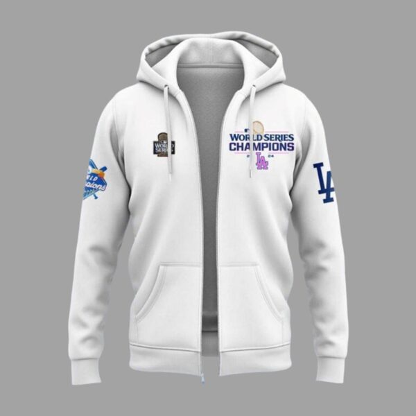 Dodgers 2024 World Series Champions Hoodie Zip 1